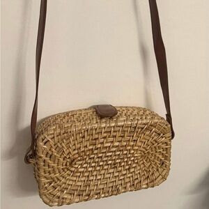 J crew Woven Tan Crossbody Bag NWT